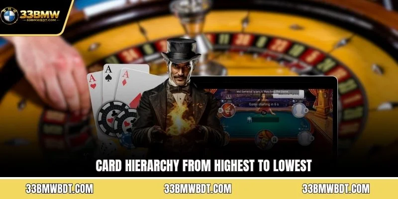 Card hierarchy from highest to lowest
