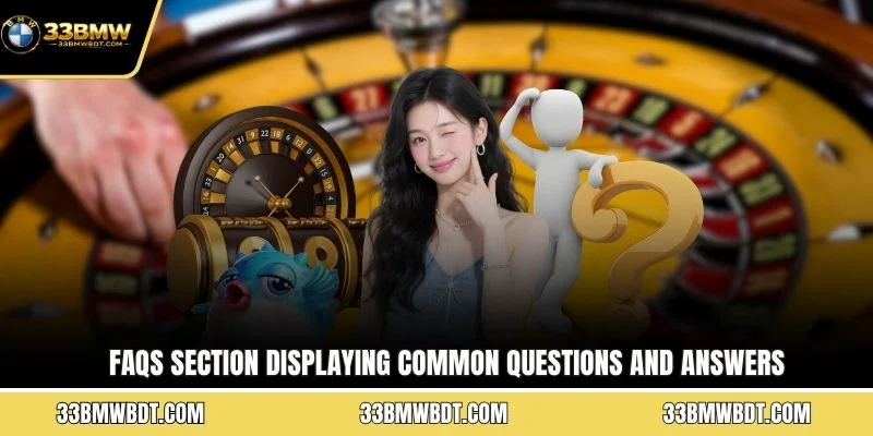 FAQs section displaying common questions and answers